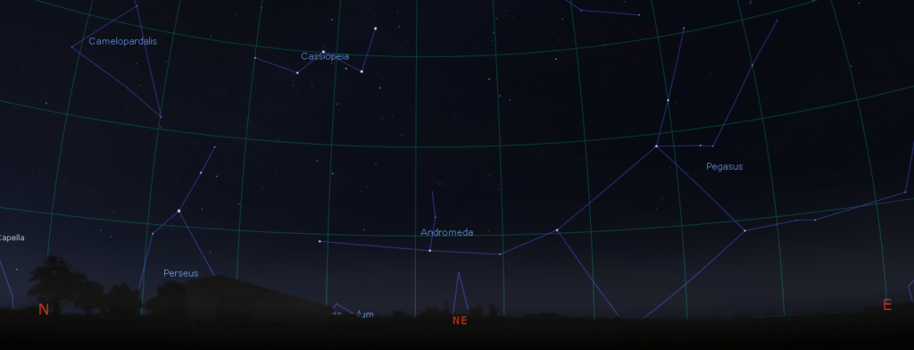 Cassiopeia as seen in Stellarium