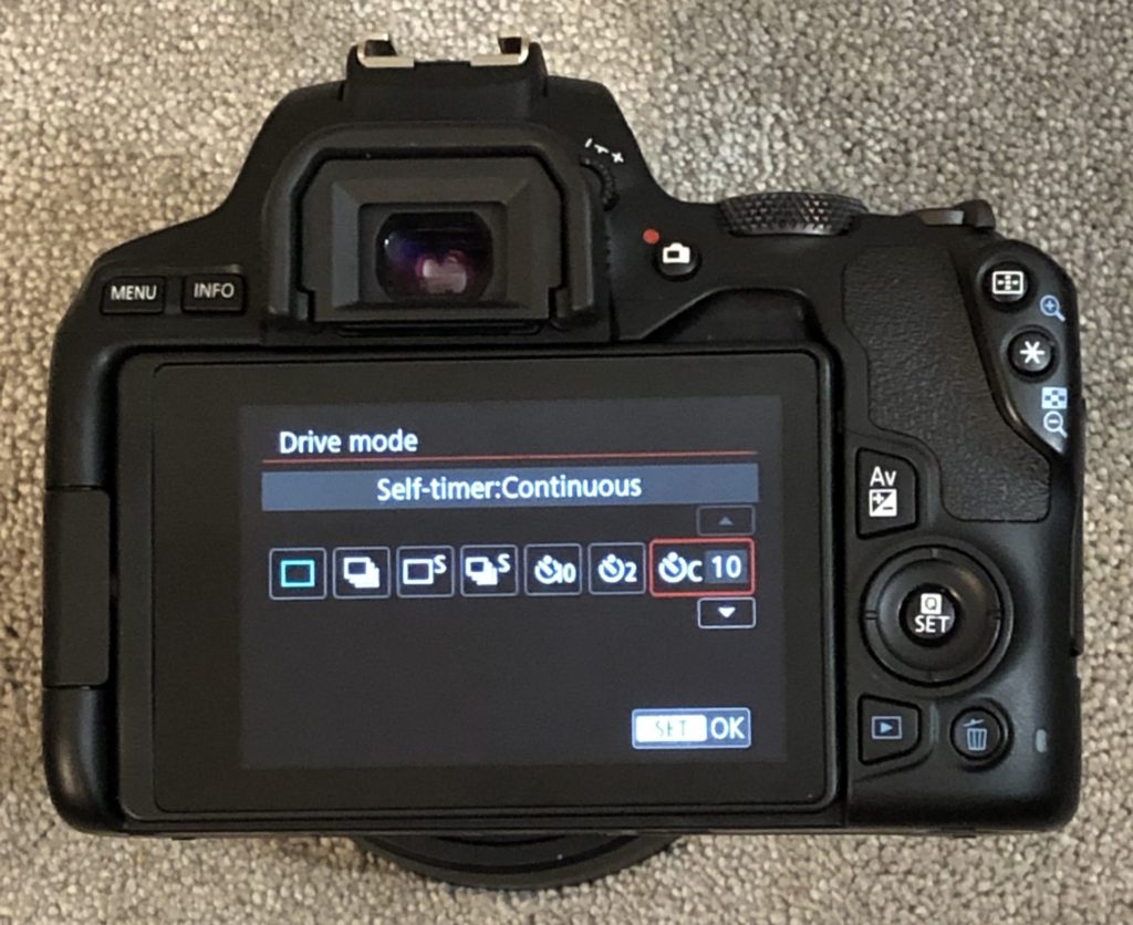 Canon Drive Mode Menu