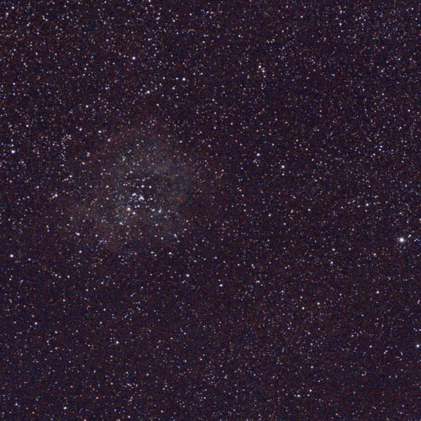 Rosette Nebula - Canon EOS 250D, 135mm, f/2.8, ISO 6400, 100 x 1s - DSS, Siril, GIMP
