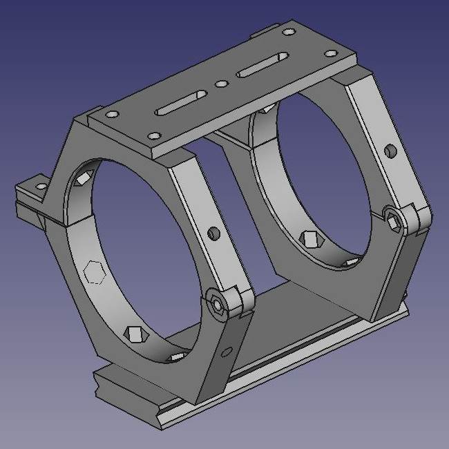 FreeCAD Rendering of the Samyang 135mm Mounting Rings