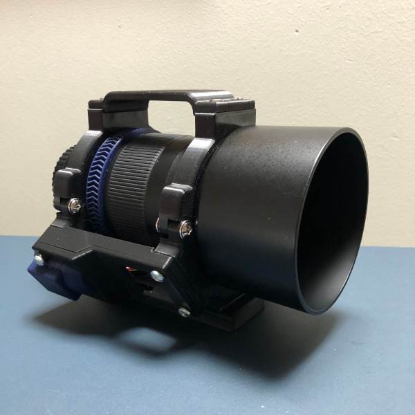 Samyang 135mm Lens Focuser attached to the Samyang 135mm Lens Collar