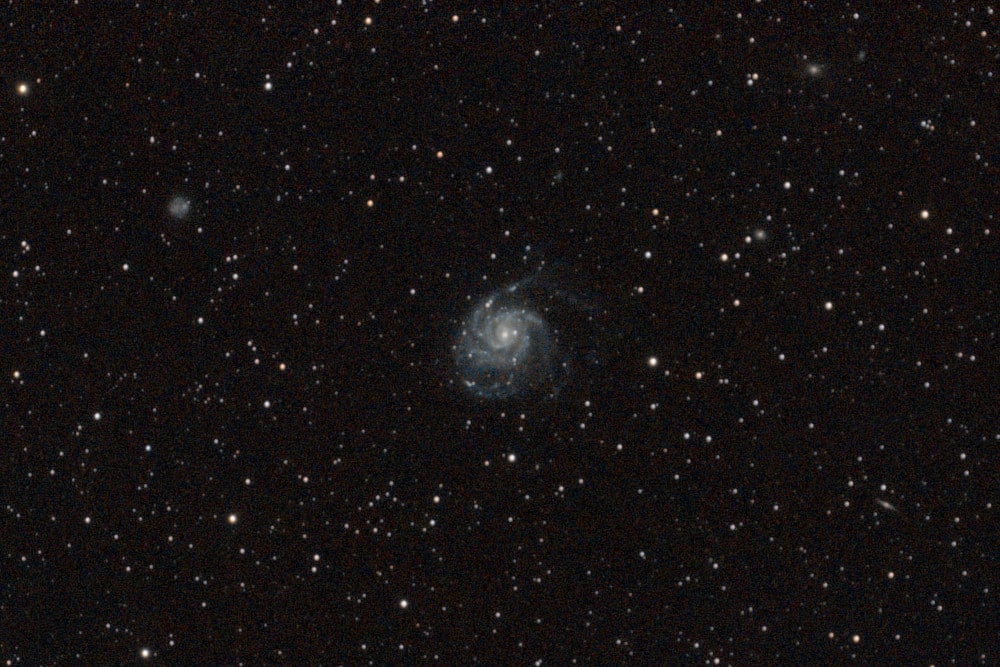 Pinwheel Galaxy - Canon EoS 250D, Optilong L-pro, 135mm, f/2.8, ISO 400, Exp 247x30 seconds - Post SIRIL 